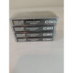 Maxell Communicator Series C90 Blank Cassette Tapes - New Sealed 4-Pack